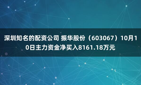 深圳知名的配资公司 振华股份（603067）10月10日主力资金净买入8161.18万元